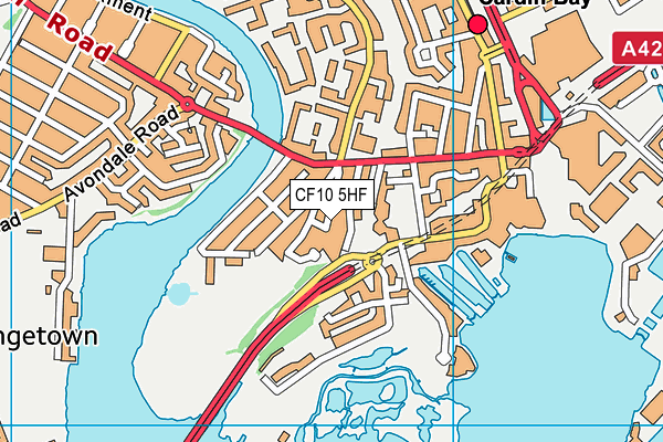 CF10 5HF map - OS VectorMap District (Ordnance Survey)