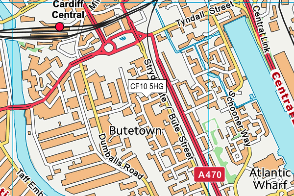 CF10 5HG map - OS VectorMap District (Ordnance Survey)