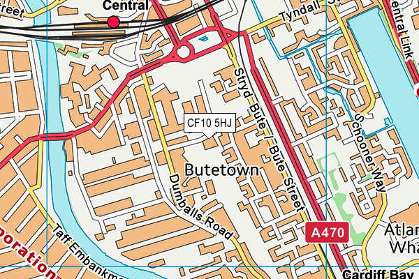 CF10 5HJ map - OS VectorMap District (Ordnance Survey)