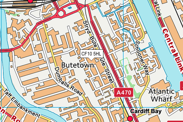 CF10 5HL map - OS VectorMap District (Ordnance Survey)