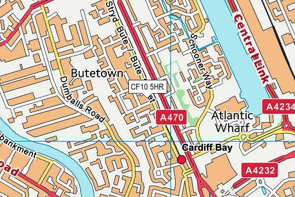 CF10 5HR map - OS VectorMap District (Ordnance Survey)