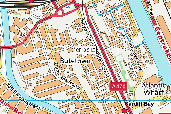 CF10 5HZ map - OS VectorMap District (Ordnance Survey)