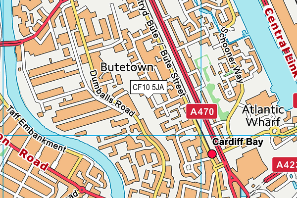 CF10 5JA map - OS VectorMap District (Ordnance Survey)