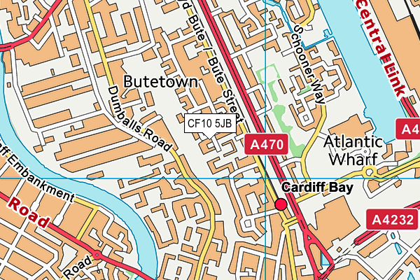 CF10 5JB map - OS VectorMap District (Ordnance Survey)