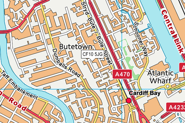 CF10 5JG map - OS VectorMap District (Ordnance Survey)