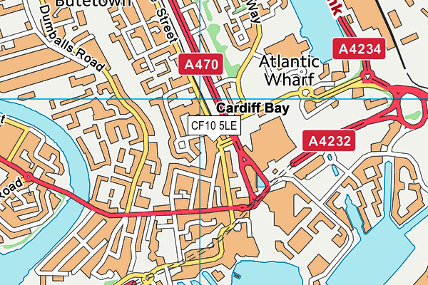 CF10 5LE map - OS VectorMap District (Ordnance Survey)