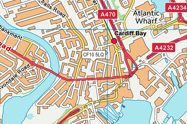CF10 5LQ map - OS VectorMap District (Ordnance Survey)