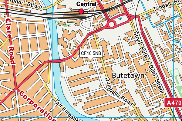 CF10 5NB map - OS VectorMap District (Ordnance Survey)