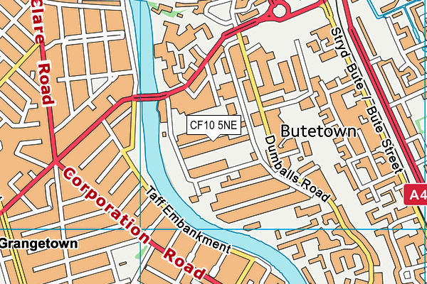 CF10 5NE map - OS VectorMap District (Ordnance Survey)