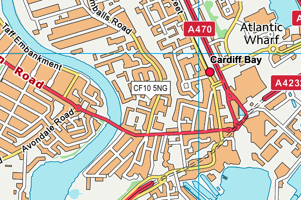 CF10 5NG map - OS VectorMap District (Ordnance Survey)