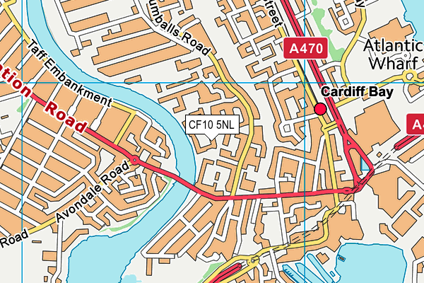 CF10 5NL map - OS VectorMap District (Ordnance Survey)