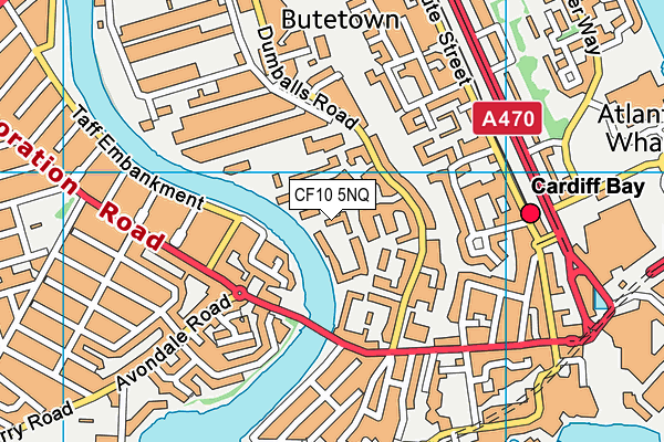 CF10 5NQ map - OS VectorMap District (Ordnance Survey)