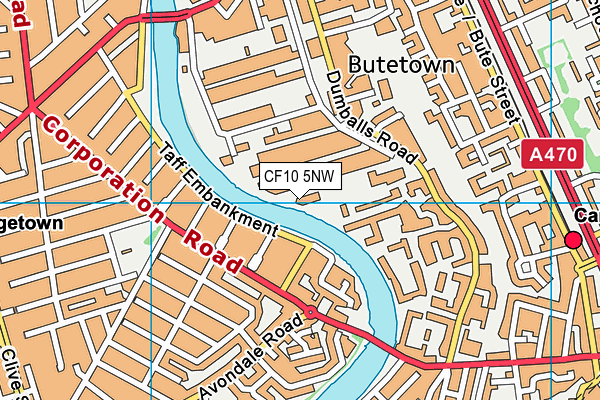 CF10 5NW map - OS VectorMap District (Ordnance Survey)