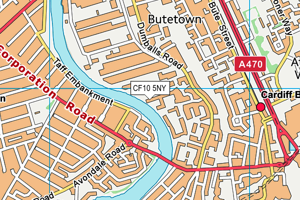 CF10 5NY map - OS VectorMap District (Ordnance Survey)