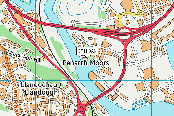 CF11 0AN map - OS VectorMap District (Ordnance Survey)