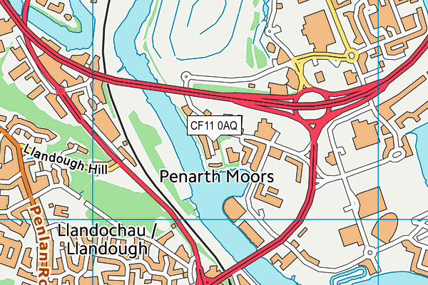 CF11 0AQ map - OS VectorMap District (Ordnance Survey)