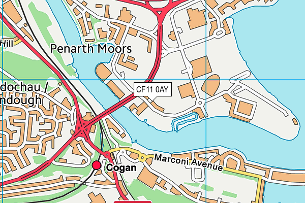 CF11 0AY map - OS VectorMap District (Ordnance Survey)