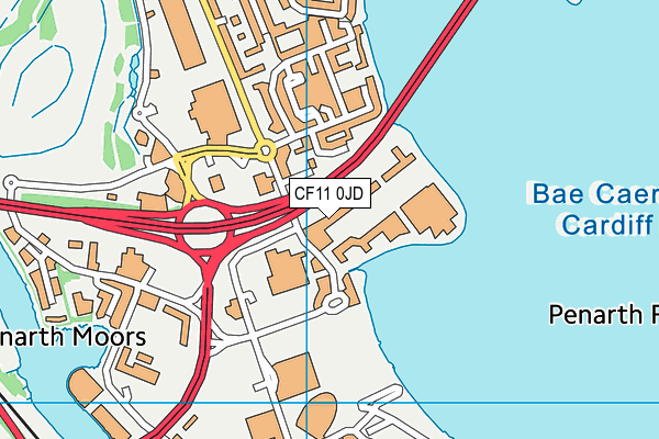 CF11 0JD map - OS VectorMap District (Ordnance Survey)