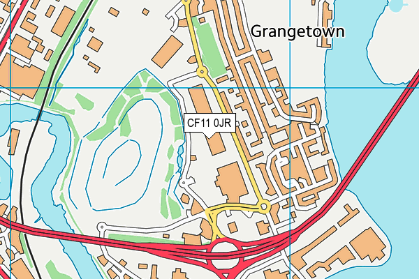 CF11 0JR map - OS VectorMap District (Ordnance Survey)