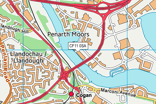 CF11 0SA map - OS VectorMap District (Ordnance Survey)