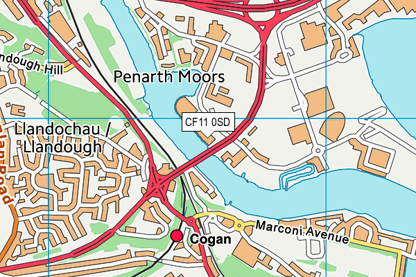 CF11 0SD map - OS VectorMap District (Ordnance Survey)