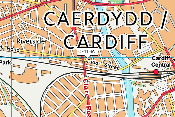 CF11 6AJ map - OS VectorMap District (Ordnance Survey)