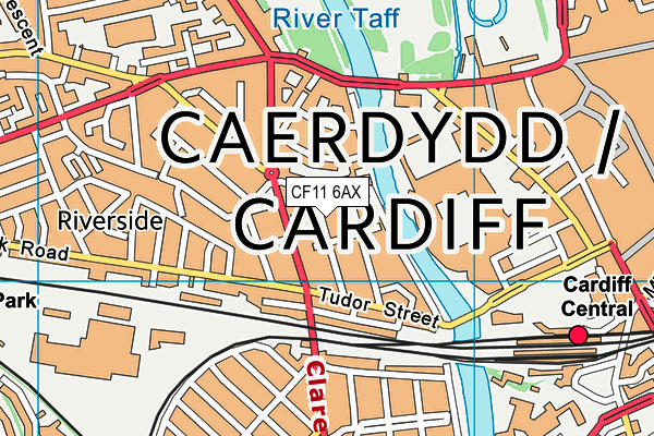 CF11 6AX map - OS VectorMap District (Ordnance Survey)