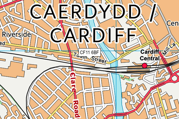 CF11 6BF map - OS VectorMap District (Ordnance Survey)