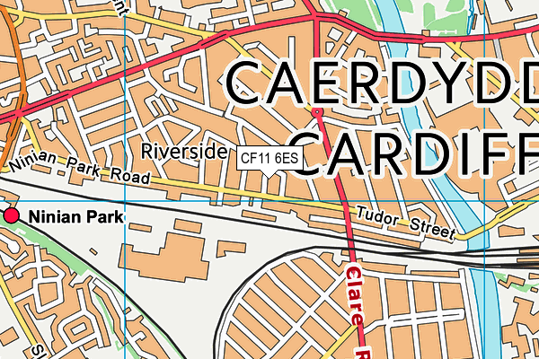 CF11 6ES map - OS VectorMap District (Ordnance Survey)