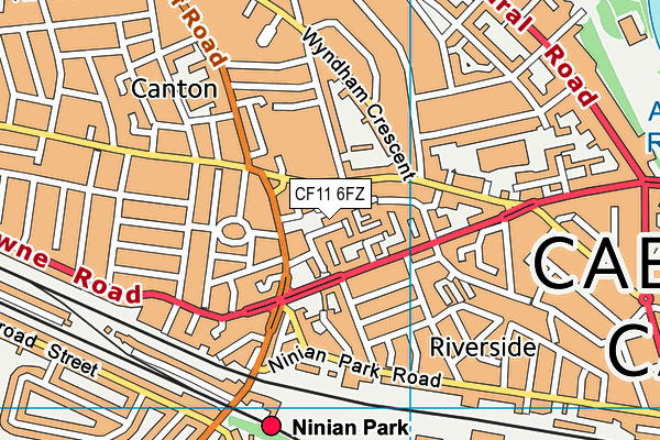 CF11 6FZ map - OS VectorMap District (Ordnance Survey)