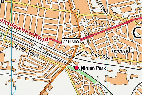 CF11 6HQ map - OS VectorMap District (Ordnance Survey)