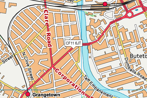 CF11 6JT map - OS VectorMap District (Ordnance Survey)