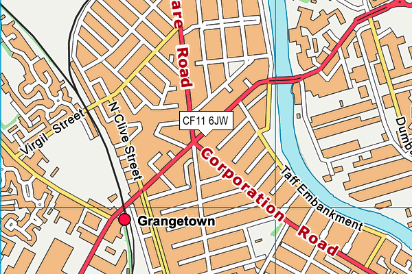 CF11 6JW map - OS VectorMap District (Ordnance Survey)