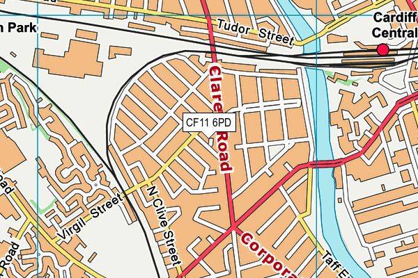 CF11 6PD map - OS VectorMap District (Ordnance Survey)