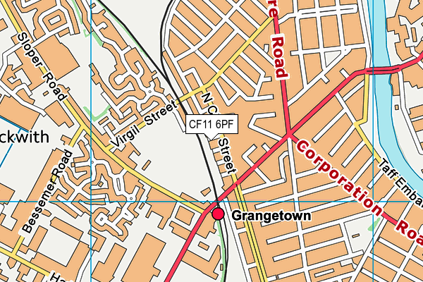 CF11 6PF map - OS VectorMap District (Ordnance Survey)