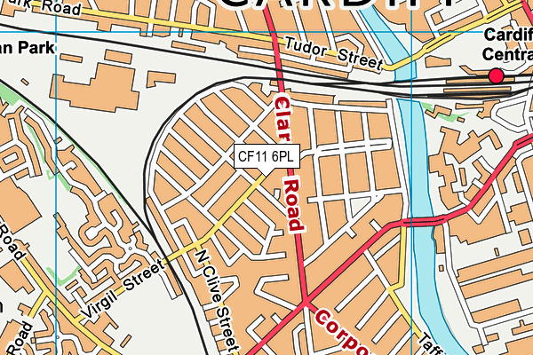 CF11 6PL map - OS VectorMap District (Ordnance Survey)