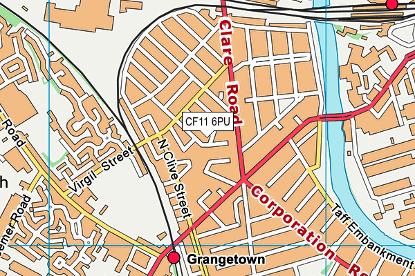 CF11 6PU map - OS VectorMap District (Ordnance Survey)