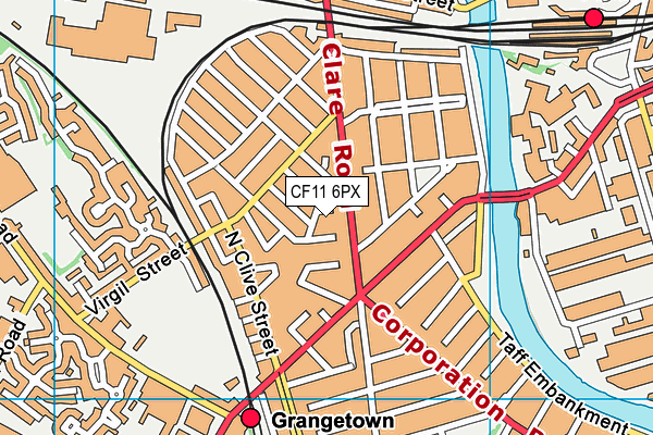 CF11 6PX map - OS VectorMap District (Ordnance Survey)