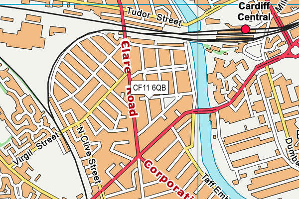 CF11 6QB map - OS VectorMap District (Ordnance Survey)