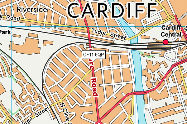 CF11 6QP map - OS VectorMap District (Ordnance Survey)