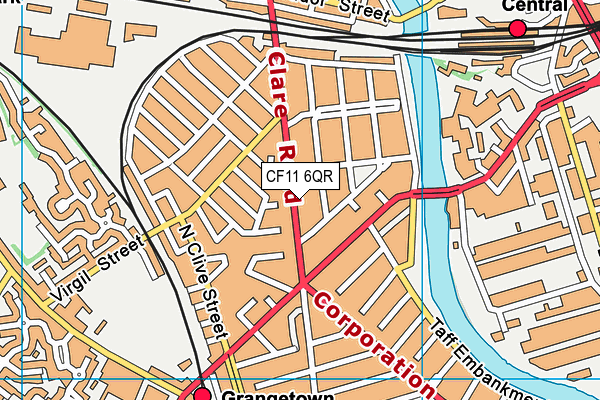 CF11 6QR map - OS VectorMap District (Ordnance Survey)