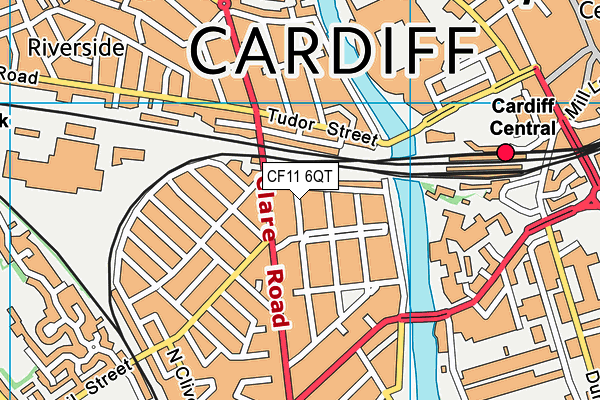 CF11 6QT map - OS VectorMap District (Ordnance Survey)