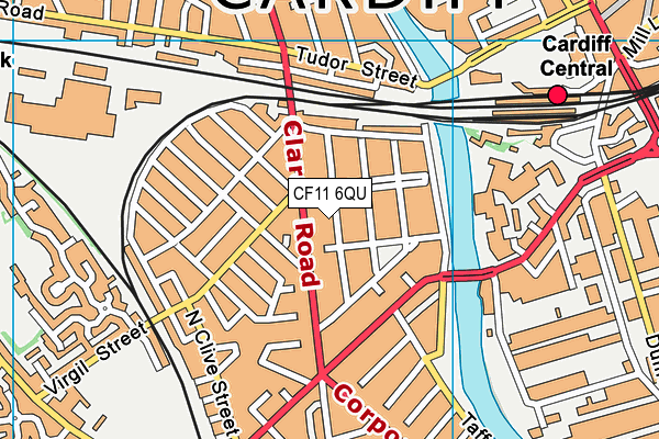 CF11 6QU map - OS VectorMap District (Ordnance Survey)