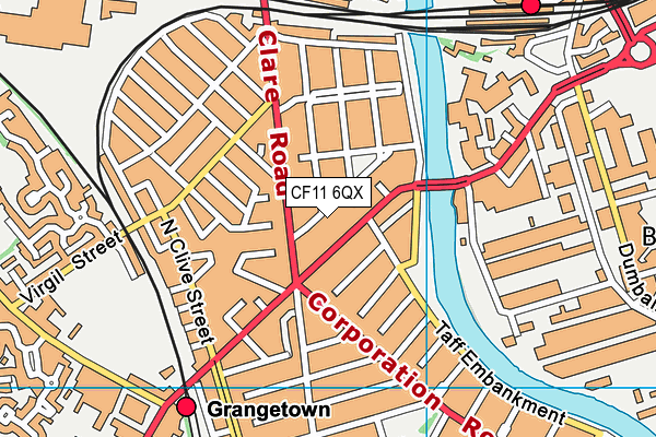 CF11 6QX map - OS VectorMap District (Ordnance Survey)