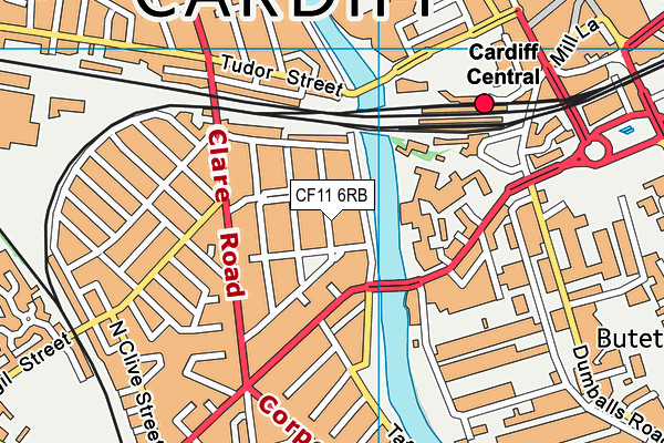 CF11 6RB map - OS VectorMap District (Ordnance Survey)