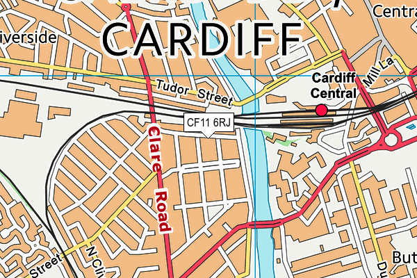 CF11 6RJ map - OS VectorMap District (Ordnance Survey)