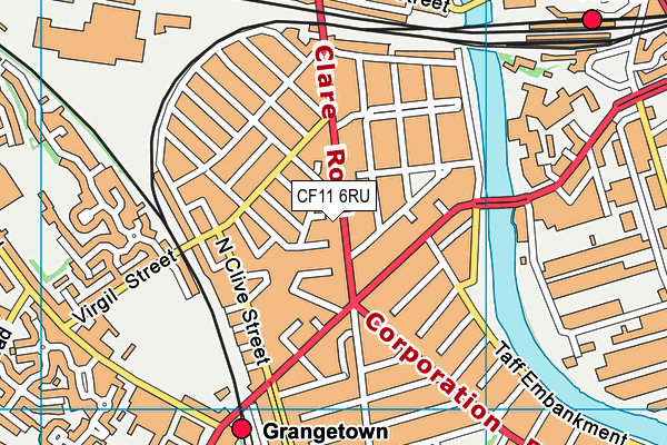 CF11 6RU map - OS VectorMap District (Ordnance Survey)