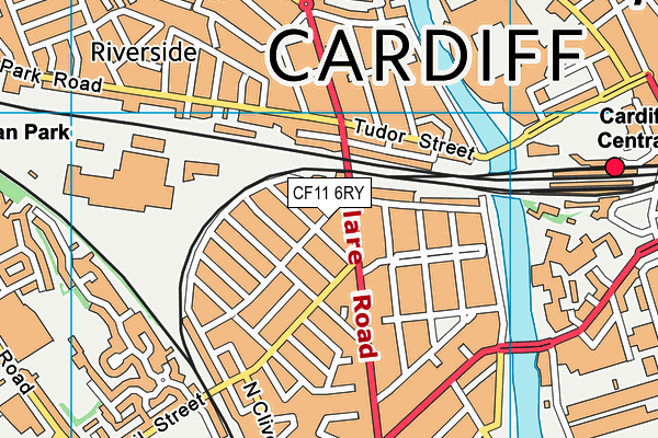 CF11 6RY map - OS VectorMap District (Ordnance Survey)