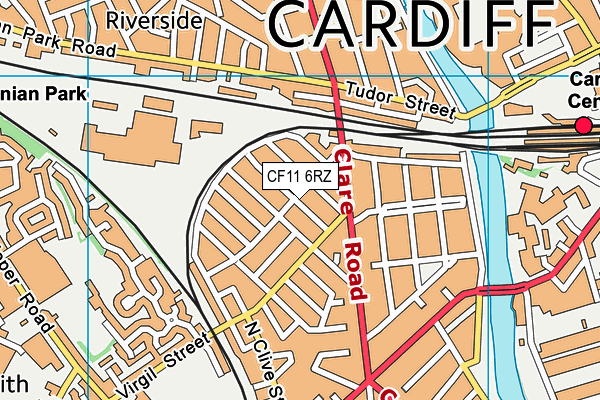 CF11 6RZ map - OS VectorMap District (Ordnance Survey)