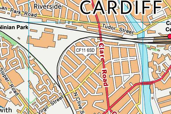 CF11 6SD map - OS VectorMap District (Ordnance Survey)